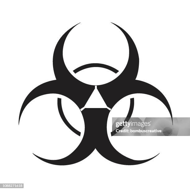 radioactive sign vector - binary fission stock illustrations stock illustrations