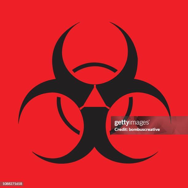 radioactive sign vector - binary fission stock illustrations