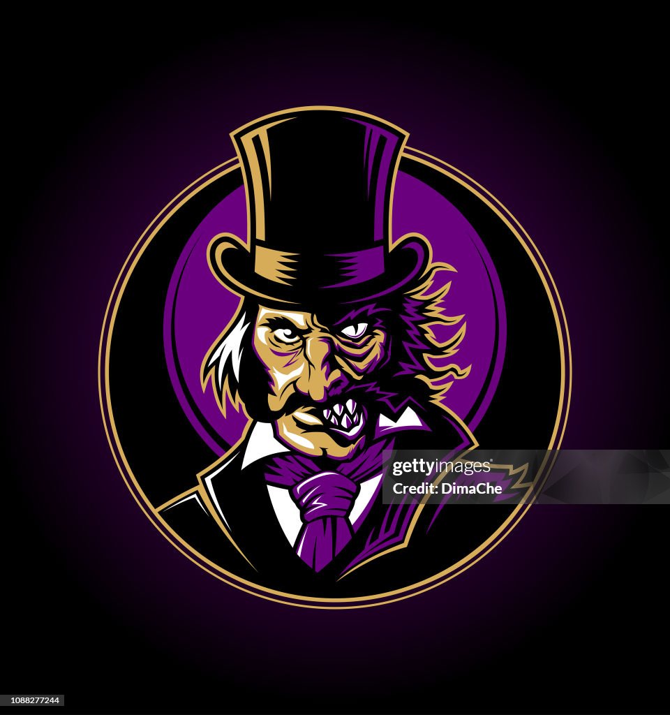 Dr. Jekyll and Mr. Hyde Gothic character vector illustration