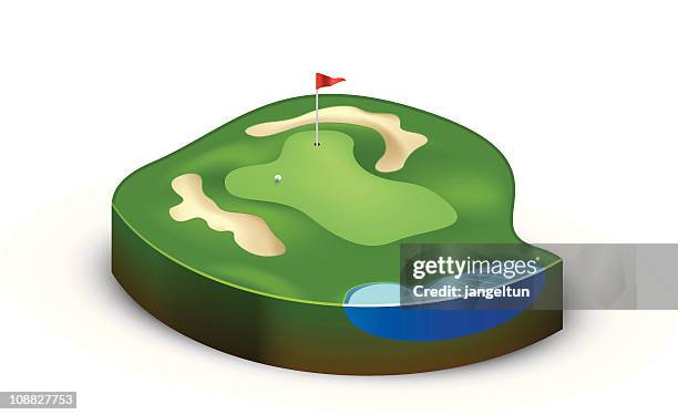 golf course - water hitting stock illustrations