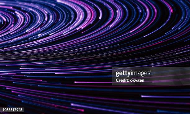 abstract purple background with optical fibers - lente strumento ottico foto e immagini stock