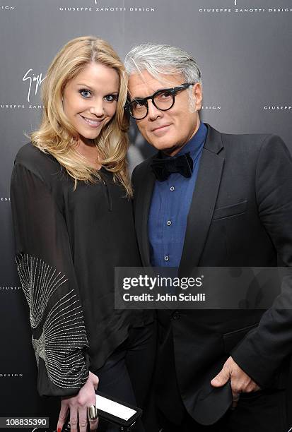 Actress Virginia Williams and Designer Giuseppe Zanotti attend the Giuseppe Zanotti Design Beverly Hills Store Opening cocktail reception held on...