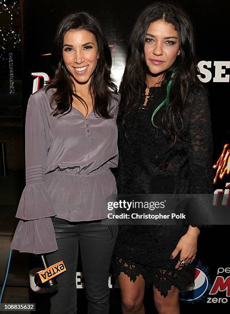Personality Adrianna Costa and actress Jessica Szohr attend the PepsiCo Super Bowl Weekend Kickoff Party featuring Lenny Kravitz and DJ Pauly D at...