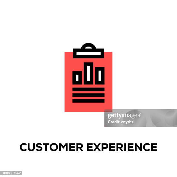 stockillustraties, clipart, cartoons en iconen met platte lijn ontwerp stijlicoon moderne vector customer experience - app store logo