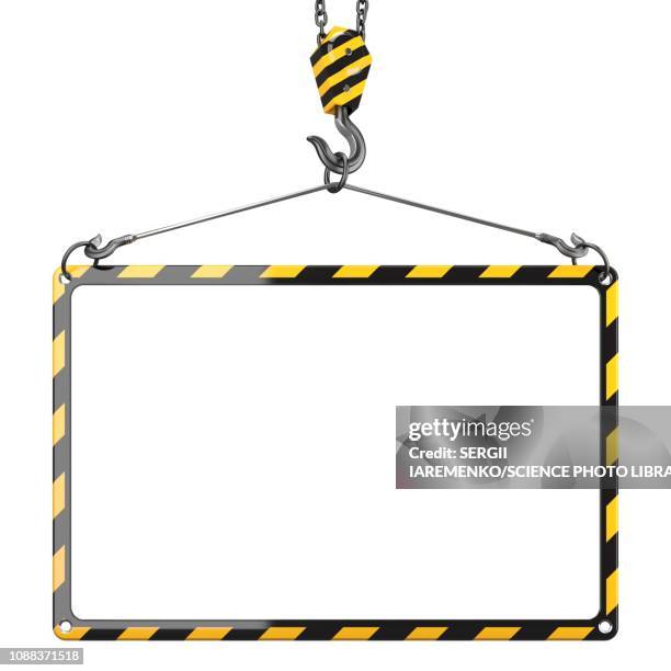 empty construction frame for message, illustration - hoisted stock illustrations