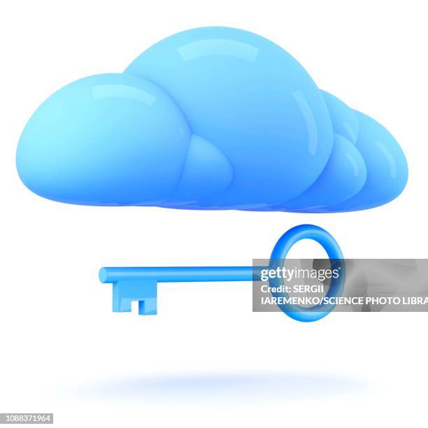 cloud technology, conceptual illustration - cloud computing blue stock illustrations