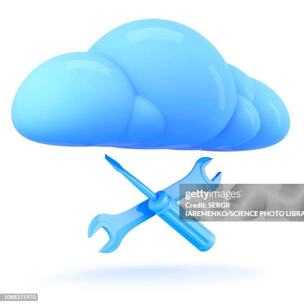 cloud technology, conceptual illustration - computer network icon stock illustrations