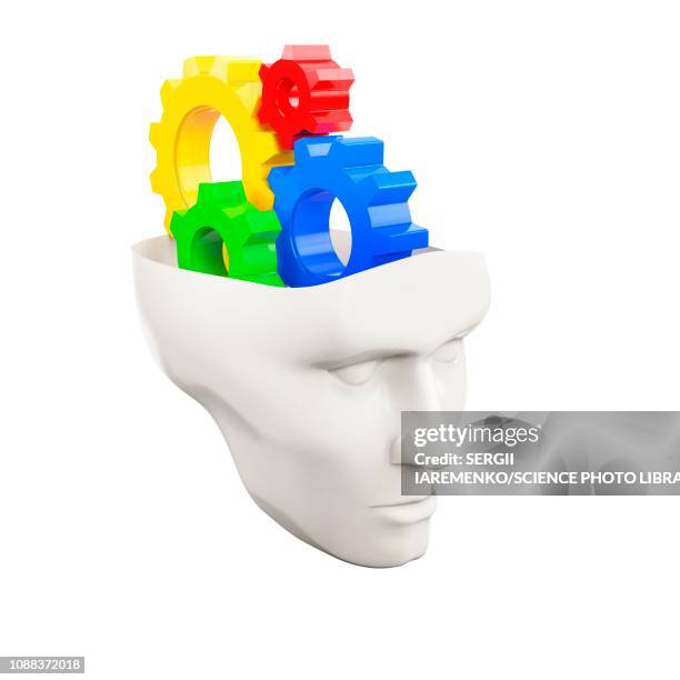 artificial intelligence, conceptual illustration - innovative thinking stock illustrations