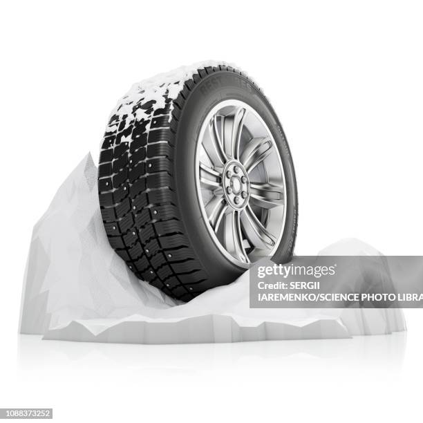 winter tyre, illustration - car tyre stock-grafiken, -clipart, -cartoons und -symbole