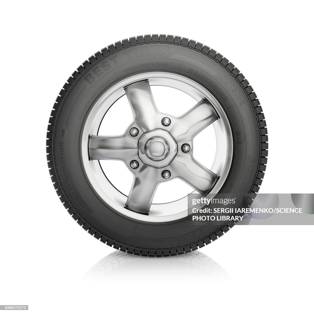 Car wheel, illustration