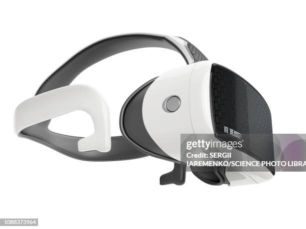 ilustraciones, imágenes clip art, dibujos animados e iconos de stock de virtual reality headset, illustration - simulador de realidad virtual