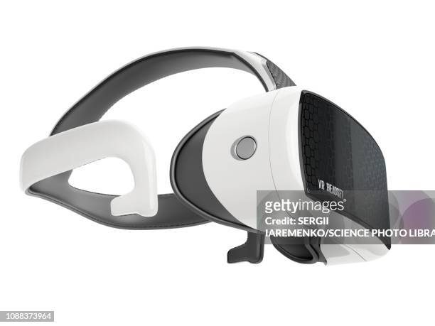 virtual reality headset, illustration - virtual reality stock illustrations