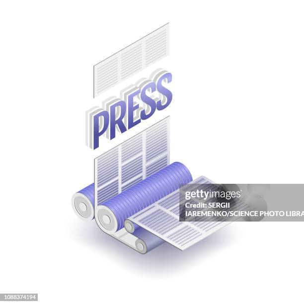printing press, conceptual illustration - digital printing stock illustrations