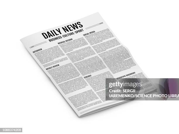 ilustrações de stock, clip art, desenhos animados e ícones de newspaper, illustration - jornal