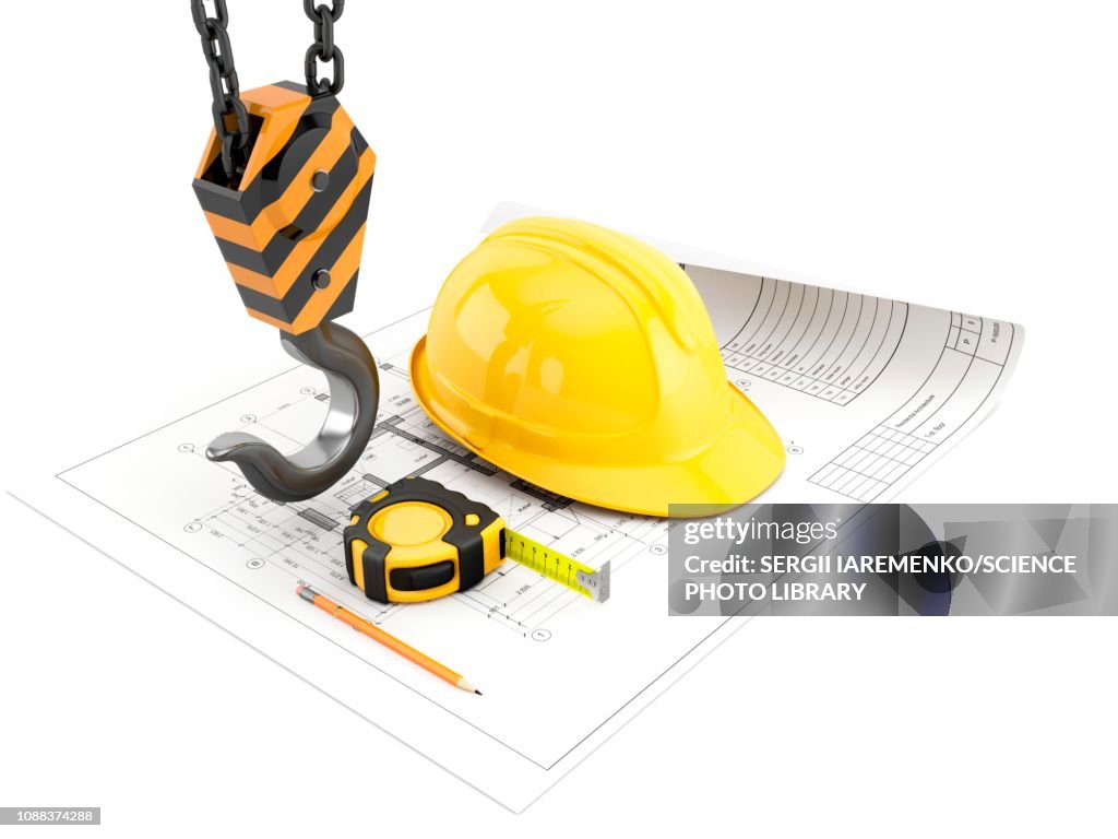 Construction and engineering tools, illustration