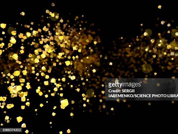 golden particles, illustration - gold sparkles stock illustrations