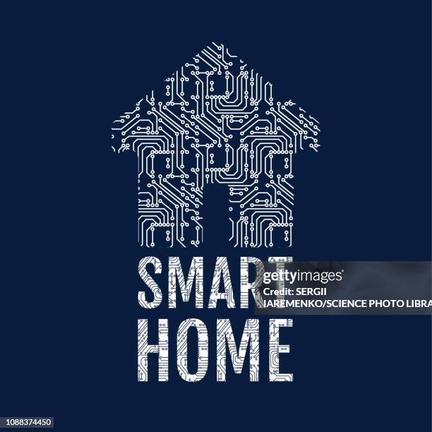 smart home, conceptual illustration - digital home stock illustrations