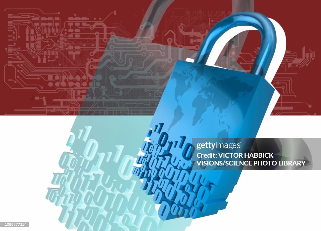 Padlock And Binary Code Illustration High-Res Vector Graphic - Getty Images