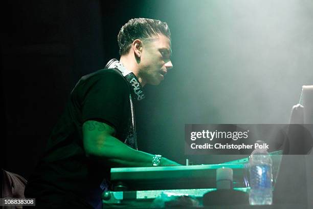 Pauly D attends the PepsiCo Super Bowl Weekend Kickoff Party featuring Lenny Kravitz and DJ Pauly D at Wyly Theater on February 4, 2011 in Dallas,...