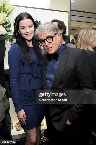 Actress Jaimie Alexander and Designer Giuseppe Zanotti attend the Giuseppe Zanotti Design Beverly Hills Store Opening cocktail reception on February...