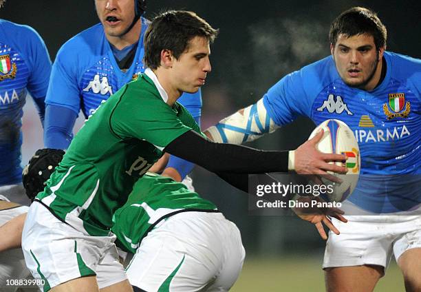 Blane Mcilroy of Ireland U20 during the RBS under 20 Six Nations game between Italy U20 and Ireland U20 at XXV Aprile Stadium on February 4, 2011 in...