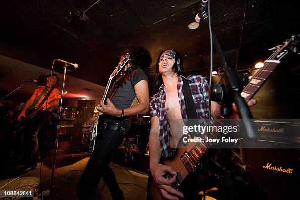 Marq Torien and Nick Rozz of BulletBoys perform live in concert at Rock House Cafe on February 4, 2011 in Indianapolis, Indiana.