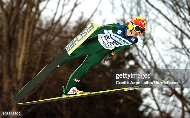 Tom Hilde of Norway competes in the individual HS213 during the FIS Ski Jumping Team Tour 2011 on February 5, 2011 in Oberstdorf, Germany.