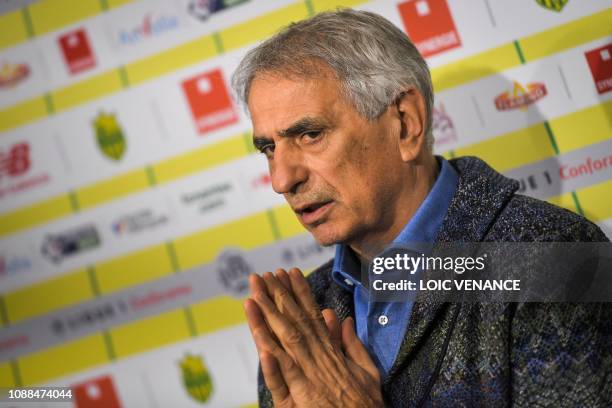 Nantes' football team Bosnian head coach Vahid Halilhodzic gives a press conference at the training center La Joneliere in La Chapelle-sur-Erdre on...