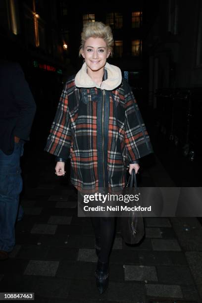 Katie Waissel sighted arriving at a London West End club where she is due to perform on January 25, 2011 in London, England.