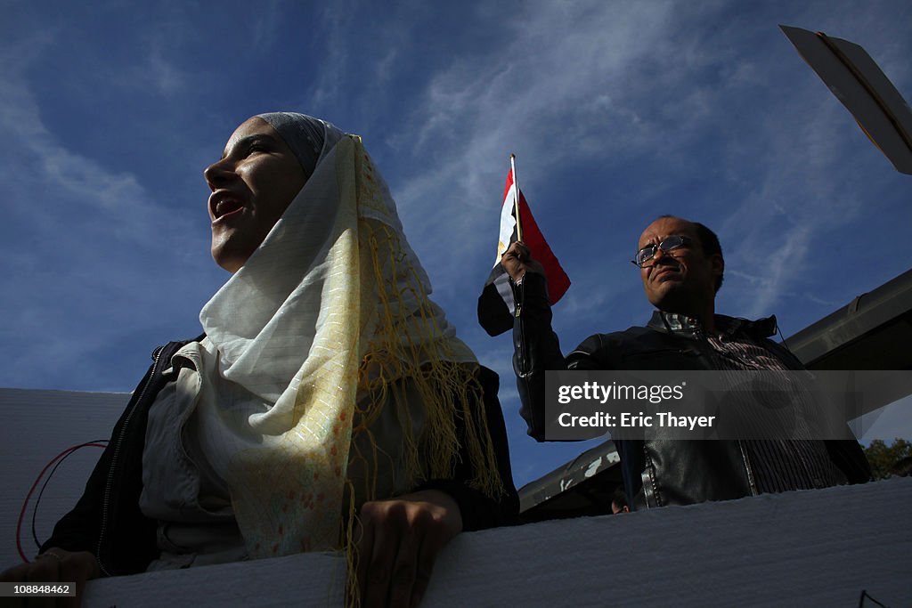 Demonstration Held In Solidarity With Protesters In Egypt
