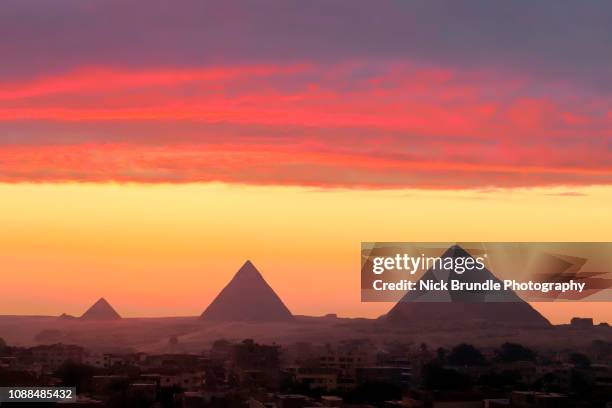 2 Pyramids Sunset 879 Giza Pyramids At Sunset Stock Photos, High-Res Pictures, and Images ...