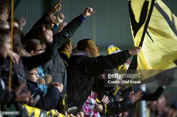 Fans of VVV-Venlo during the Eredivisie match between VVV-Venlo and NAC Breda at the Koel on February 5, 2011 in Venlo, Netherlands.