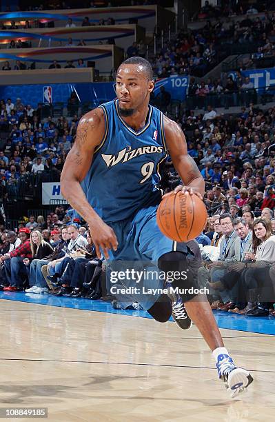 Rashard Lewis of the Washington Wizards drives to the basket against the Oklahoma City Thunder during the game on January 28, 2011 at the Ford Center...