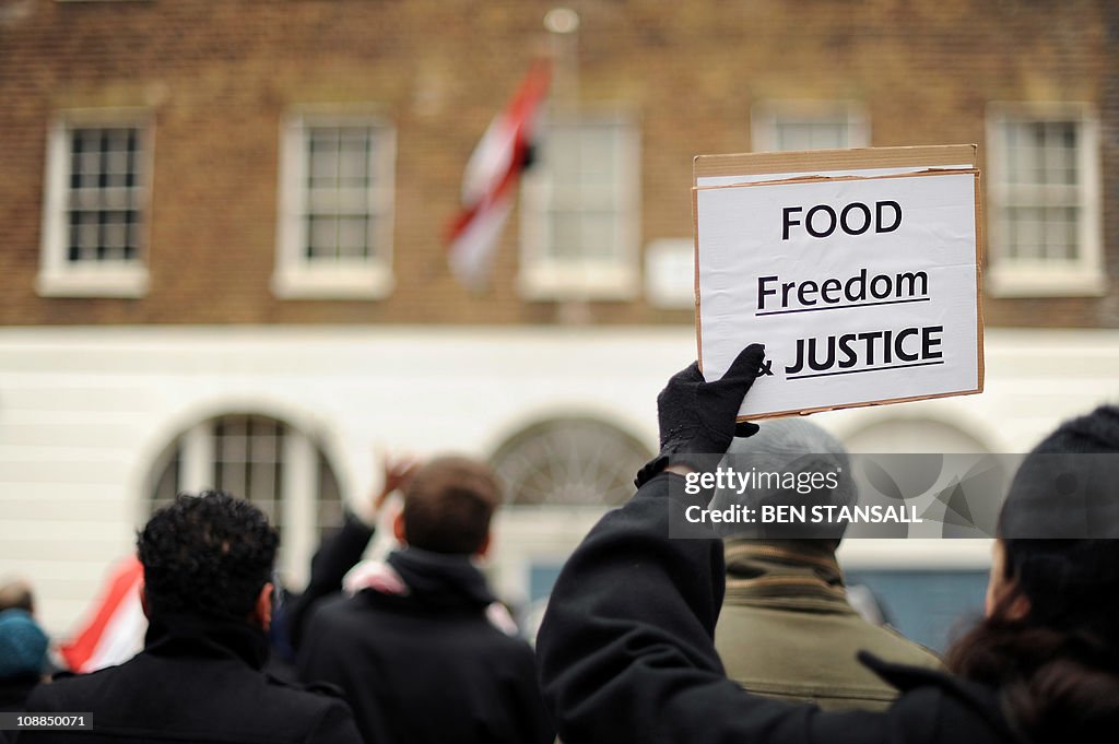 A protester holds a sign during a demons