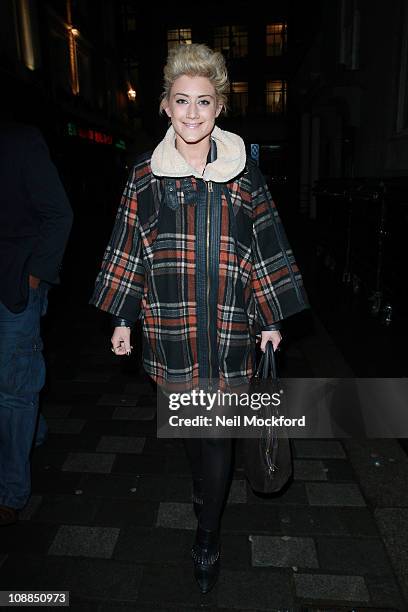 Katie Waissel sighted arriving at a London West End club where she is due to perform on January 25, 2011 in London, England.