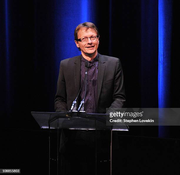 Writer's Guild of America East executive director Lowell Peterson attends the 63rd annual Writers Guild Awards at the AXA Equitable Center on...