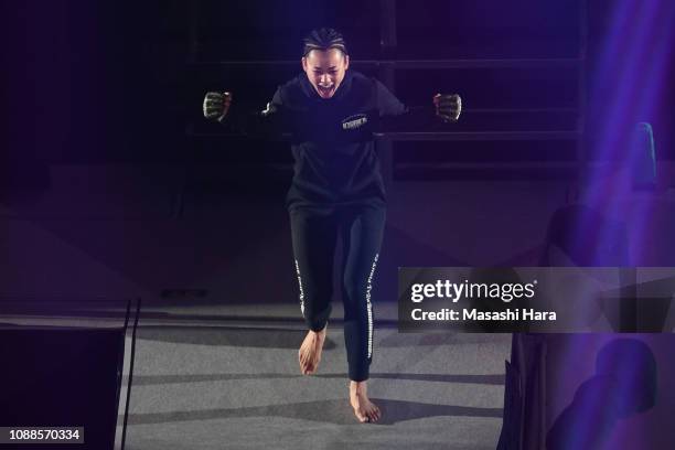 Shinju Nozawa Auclair enters the ring during the RIZIN. 14 at Saitama Super Arena on December 31, 2018 in Saitama, Japan.