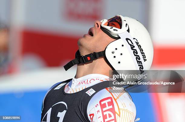 Marcus Sandell of Finland during the Audi FIS Alpine Ski World Cup Men's Giant Slalom on February 6, 2011 in Hinterstoder, Austria.