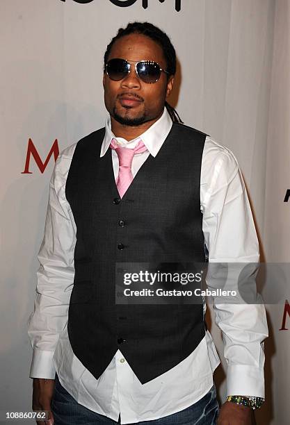 Player Josh Cribbs of the Cleveland Browns attends the Maxim Party Powered by Motorola Xoom at Centennial Hall at Fair Park on February 5, 2011 in...