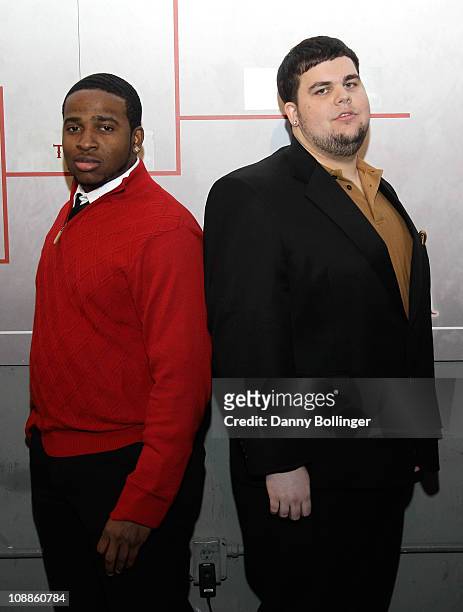 Carlos Yancy and Patrick Shaw attend Virgin Gaming at the Maxim Party Powered by Xoom at Centennial Hall at Fair Park on February 5, 2011 in Dallas,...