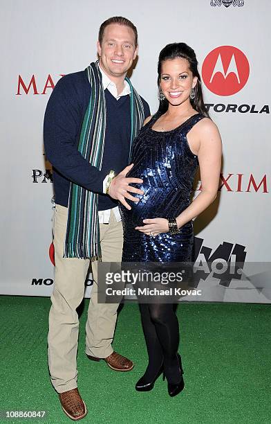 Personality Melissa Rycroft and husband Tye Strickland attend with AOL at the Maxim Party Powered by Motorola Xoom at Centennial Hall at Fair Park on...