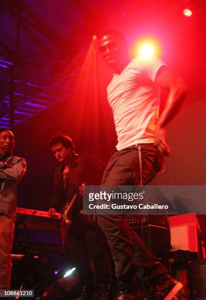 Singer Jason Derulo performs with AOL at the Maxim Party Powered by Motorola Xoom at Centennial Hall at Fair Park on February 5, 2011 in Dallas,...