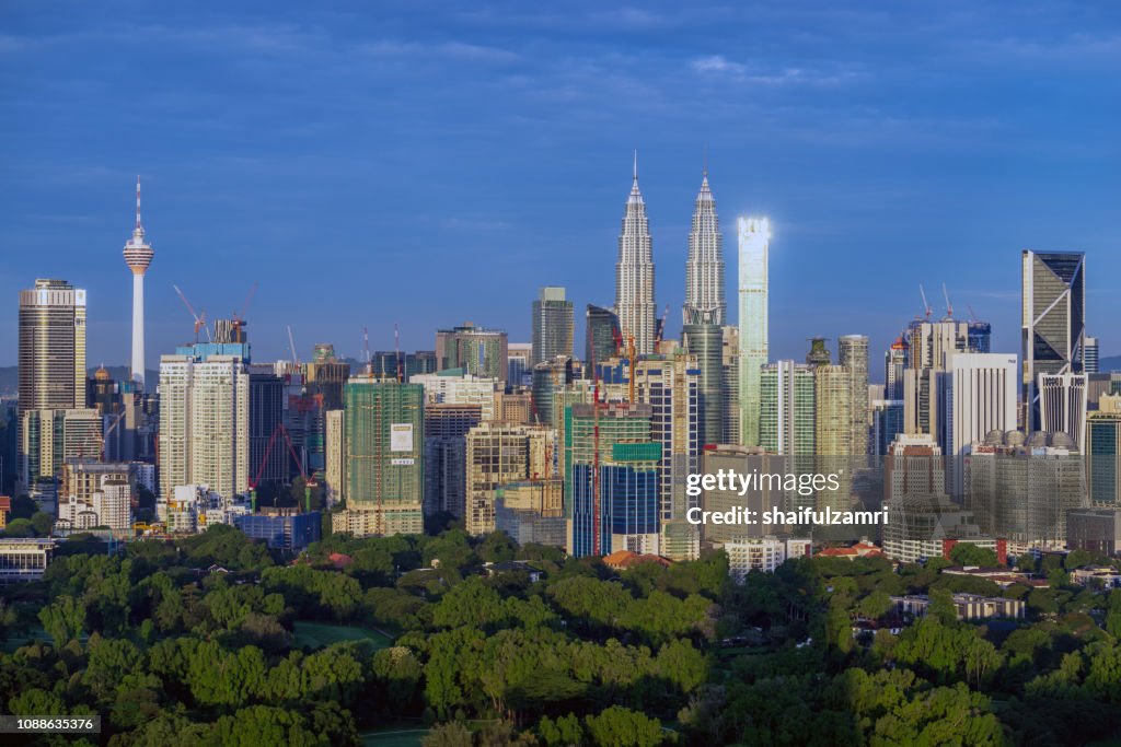 Morning view of downtown Kuala Lumpur, Malaysia.