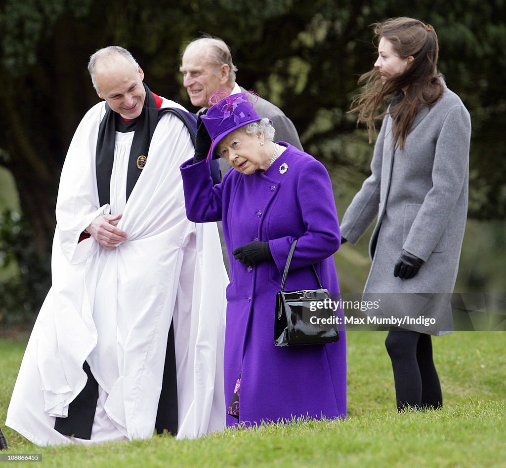 Queen Elizabeth II Attends Church Service on 59th Anniversary of her Accession to the Throne