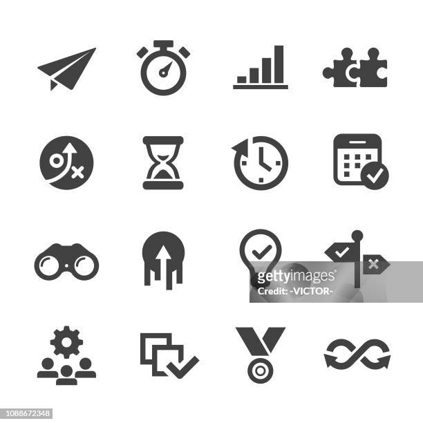 productivity icons - acme series - efficiency stock illustrations
