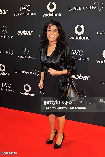 Academy member Nawal El Moutawakel arrives for the Laureus Welcome Party as part of the 2011 Laureus World Sports Awards at Cipriani Yas Island on...