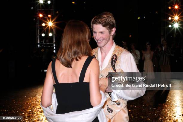 Star Dancer Karl Paquette and his wife Marion Paquette attend the "Opera National de Paris" celebrates the official farewell to the stage of the Star...