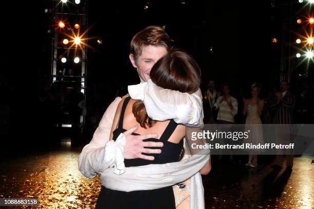 Star Dancer Karl Paquette and his wife Marion Paquette attend the "Opera National de Paris" celebrates the official farewell to the stage of the Star...