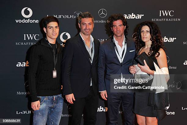 Footballers Vitor Baia and Fernando Couto and guests arrive for the Laureus Welcome Party as part of the 2011 Laureus World Sports Awards at Cipriani...