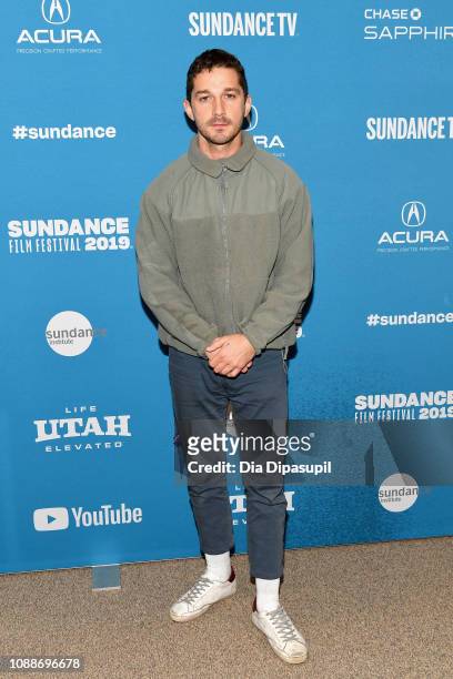 Actor Shia LaBeouf attends the "Honey Boy" Premiere during the 2019 Sundance Film Festival at Eccles Center Theatre on January 25, 2019 in Park City,...